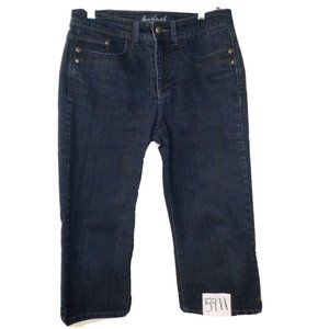 Gloria Vanderbilt Perfect Fit Dark Blue Denim Capris Womens Size 6 (30x19)